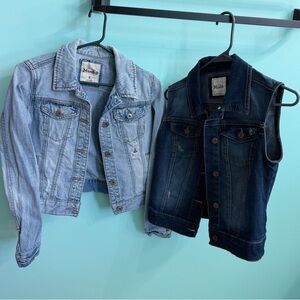 Mudd Women’s Denim Jacket Set - Light Blue and Dark Blue